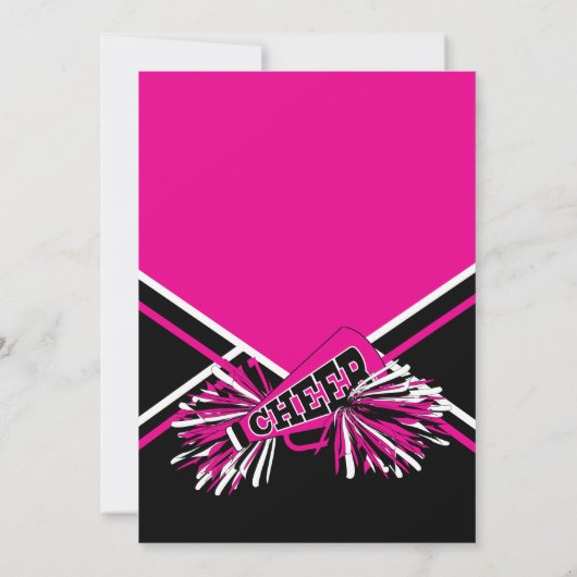 Cheerleader Verjaardagsfeestje Heet Roze, Zwart, W Kaart (Achterkant)