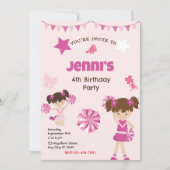 Cheerleader Verjaardagsfeestuitnodiging Feestdagenkaart (Voorkant)