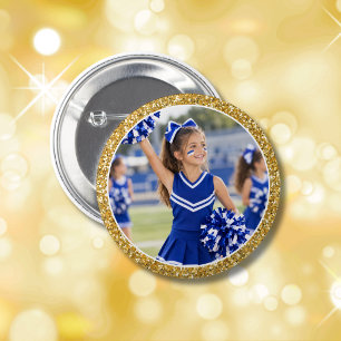 Cheerleader Voeg uw foto toe knop Ronde Button 5,7 Cm