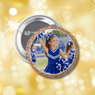 Cheerleader Voeg uw foto toe knop Ronde Button 5,7 Cm