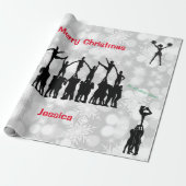 Cheerleader "Vrolijk Kerstfeest" Cadeaupapier (Uitgerold)