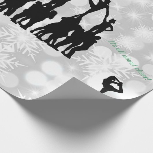 Cheerleader "Vrolijk Kerstfeest" Cadeaupapier (Hoek)