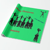 Cheerleader "Vrolijk Kerstfeest" Cadeaupapier (Uitgerold)