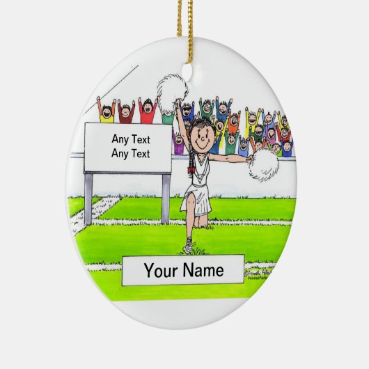 Cheerleader - Vrouw Keramisch Ornament (Rechts)