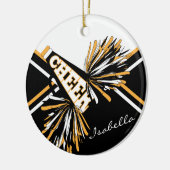 Cheerleader 📣 💖 - White, Black en Gold Keramisch Ornament (Links)