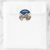 📣 Cheerleader - White, Blue and Gold Ronde Sticker (Tas)