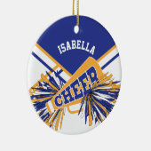 Cheerleader 📣 💖 - White, Blue en Gold Keramisch Ornament (Rechts)