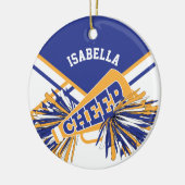 Cheerleader 📣 💖 - White, Blue en Gold Keramisch Ornament (Links)