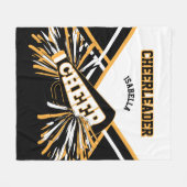 Cheerleader - White, Gold en Black Fleece Deken (Voorkant (Horizontaal))