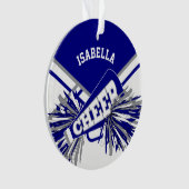 Cheerleader 📣 - White, Navy Blue en Grey Ornament (voorkant)