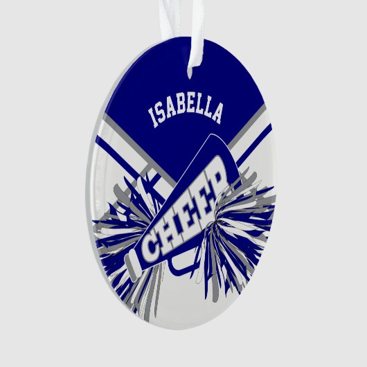 Cheerleader 📣 - White, Navy Blue en Grey Ornament (voorkant)