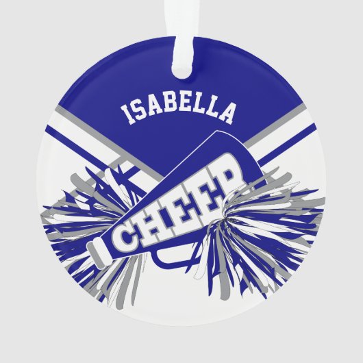 Cheerleader 📣 - White, Navy Blue en Grey Ornament (achterkant)
