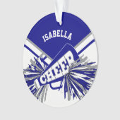 Cheerleader 📣 - White, Navy Blue en Grey Ornament (voorkant)