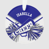 Cheerleader 📣 - White, Navy Blue en Grey Ornament (voorkant)