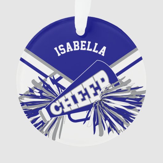 Cheerleader 📣 - White, Navy Blue en Grey Ornament (voorkant)