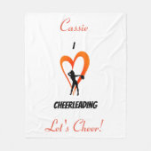 Cheerleader Wit, Sinaasappel, Zwart Fleece Deken (Voorkant)