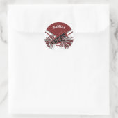 📣 Cheerleader - Wit, Wijnrood en Grijs Ronde Sticker (Tas)