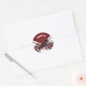 📣 Cheerleader - Wit, Wijnrood en Grijs Ronde Sticker (Envelop)