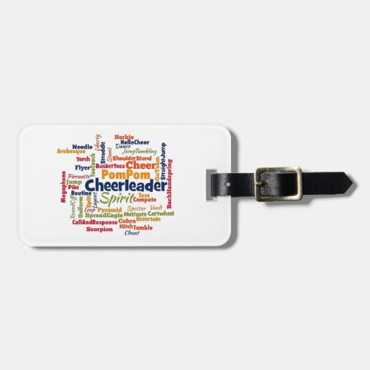 Cheerleader Word Cloud (heer Leader) Bagagelabel (Voorkant horizontaal)