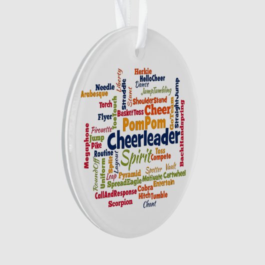 Cheerleader Word Cloud (heer Leader) Ornament (voorkant)