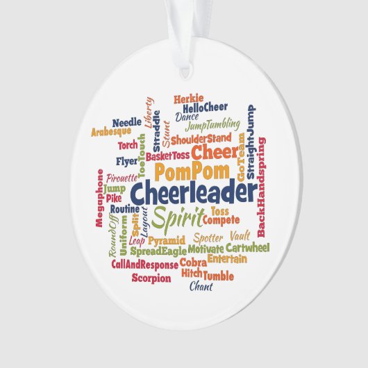 Cheerleader Word Cloud (heer Leader) Ornament (voorkant)