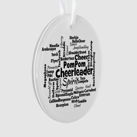 Cheerleader Word Cloud Ornament (voorkant)