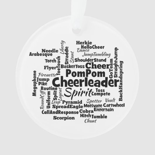 Cheerleader Word Cloud Ornament (voorkant)