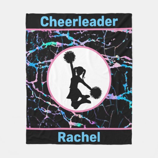 Cheerleader Zwart Abstract Fleece Deken (Voorkant)