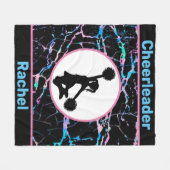 Cheerleader Zwart Abstract Fleece Deken (Voorkant (Horizontaal))
