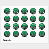 📣 Cheerleader - Zwart, Groen en Wit Ronde Sticker (Vel)