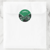 📣 Cheerleader - Zwart, Groen en Wit Ronde Sticker (Tas)