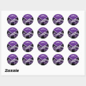 📣 Cheerleader - Zwart, Paarse en Wit Ronde Sticker (Vel)