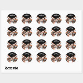 📣 Cheerleader - Zwart, Sinaasappel en Wit Ronde Sticker (Vel)
