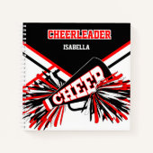 Cheerleader - zwart, wit en rood Notitieboek (Voorkant)