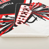 Cheerleader 📣 - zwart, wit en rood sherpa deken (3/4)