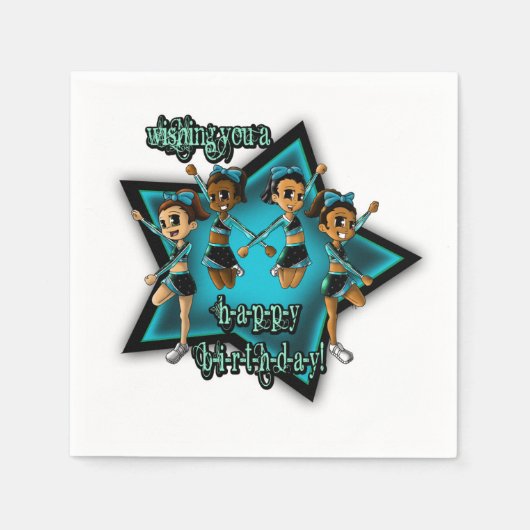 Cheerleaders Birthday Servet (Voorkant)
