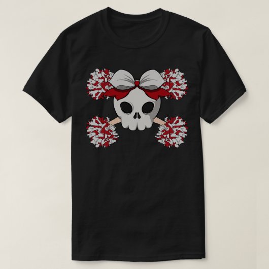 Cheerleaders crew Jolly pirate vlag geen onderschr T-shirt (Design voorkant)
