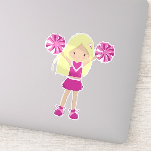 Cheerleaders, Cute Girl, Blonde Hair, Cheerlead Sticker (Detail)