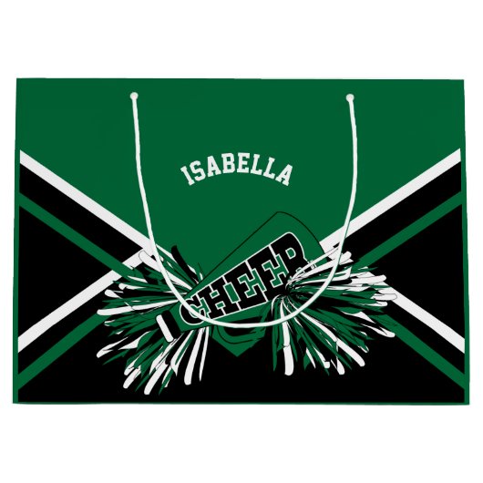 Cheerleaders - donkergroen, zwart, wit - groot large cadeautasje (Voorkant)