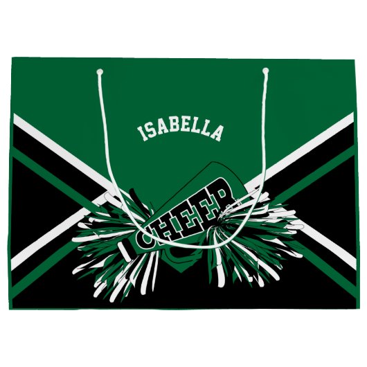 Cheerleaders - donkergroen, zwart, wit - groot large cadeautasje (Achterkant)