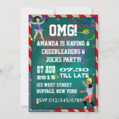 Cheerleaders en sporters schoolbord kaart (Voorkant)