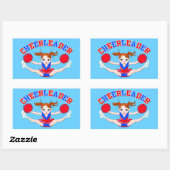 Cheerleaders, Flying Cheerleader Rechthoekige Sticker (Vel)