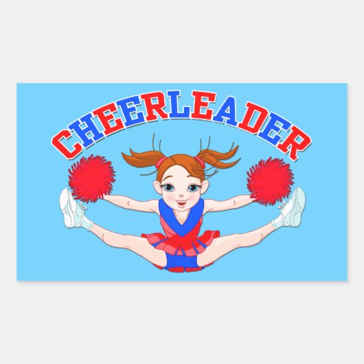 Cheerleaders, Flying Cheerleader Rechthoekige Sticker (Voorkant)