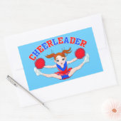Cheerleaders, Flying Cheerleader Rechthoekige Sticker (Envelop)