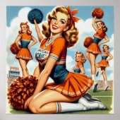  Cheerleaders Illustratie Poster (Voorkant)