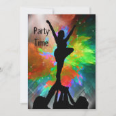 Cheerleaders in een Colorburst Invite Kaart (Voorkant)