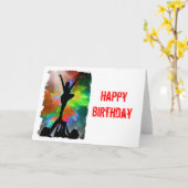 Cheerleaders in een Colorburst Kaart (Gele Bloem)