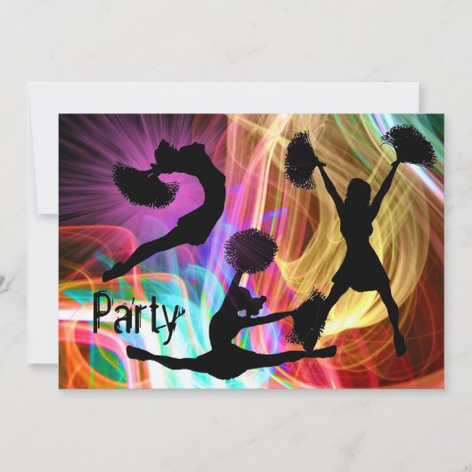 Cheerleaders in Electric Laser Show Kaart (Voorkant)