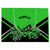 Cheerleaders - Lime Groen, Zwart, Zilver - Groot Groot Cadeauzakje (Achterkant)