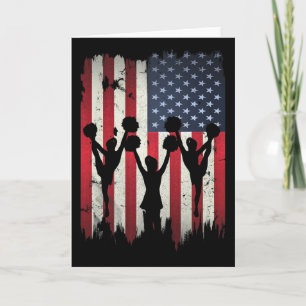 Cheerleaders Usa Amerikaanse Vlag 4 Juli Cheerle Kaart